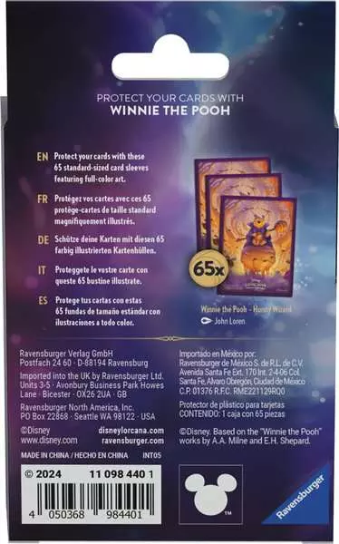 Disney Lorcana TCG Azurite Sea Set 6 – Winnie the Pooh 65 Card Sleeves