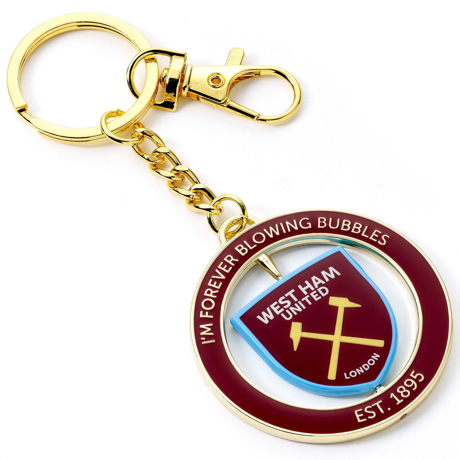 West Ham spinning "I'm Forever Blowing Bubbles" keyring