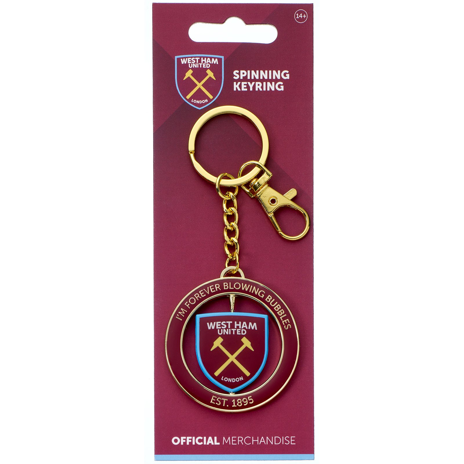 West Ham spinning "I'm Forever Blowing Bubbles" keyring - Image 6
